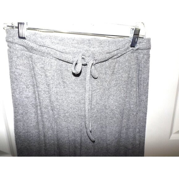 Soft Surroundings "Krissy" lounge pants M Gray Ribbed Drawstring pull-on - Picture 2 of 5